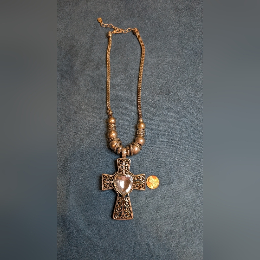 Elegant Silver Cross Pendant Necklace